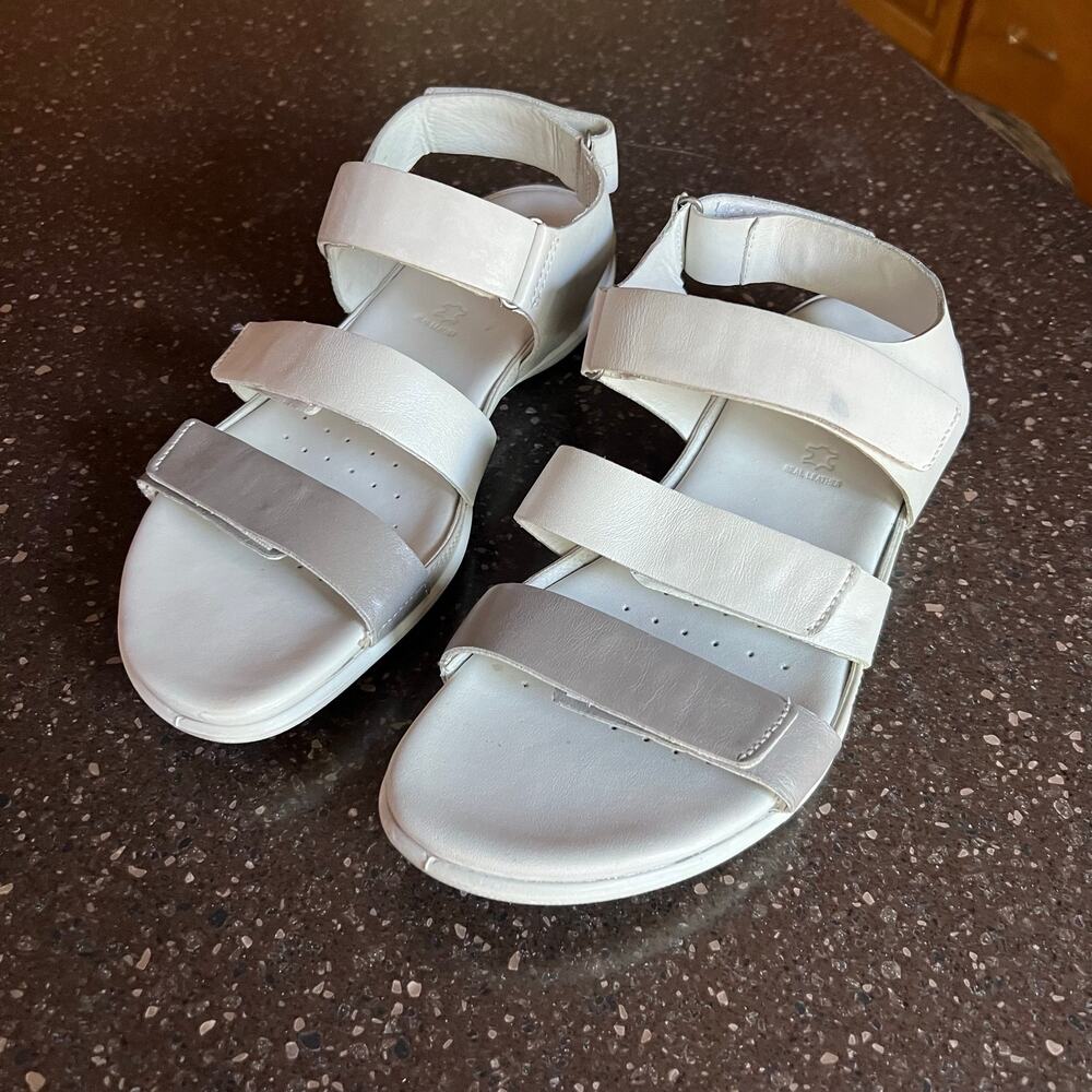 ECCO Leather Sandals Flash Strappy Comfort Leather ShoesWomens White Size 9 - Picture 3 of 11